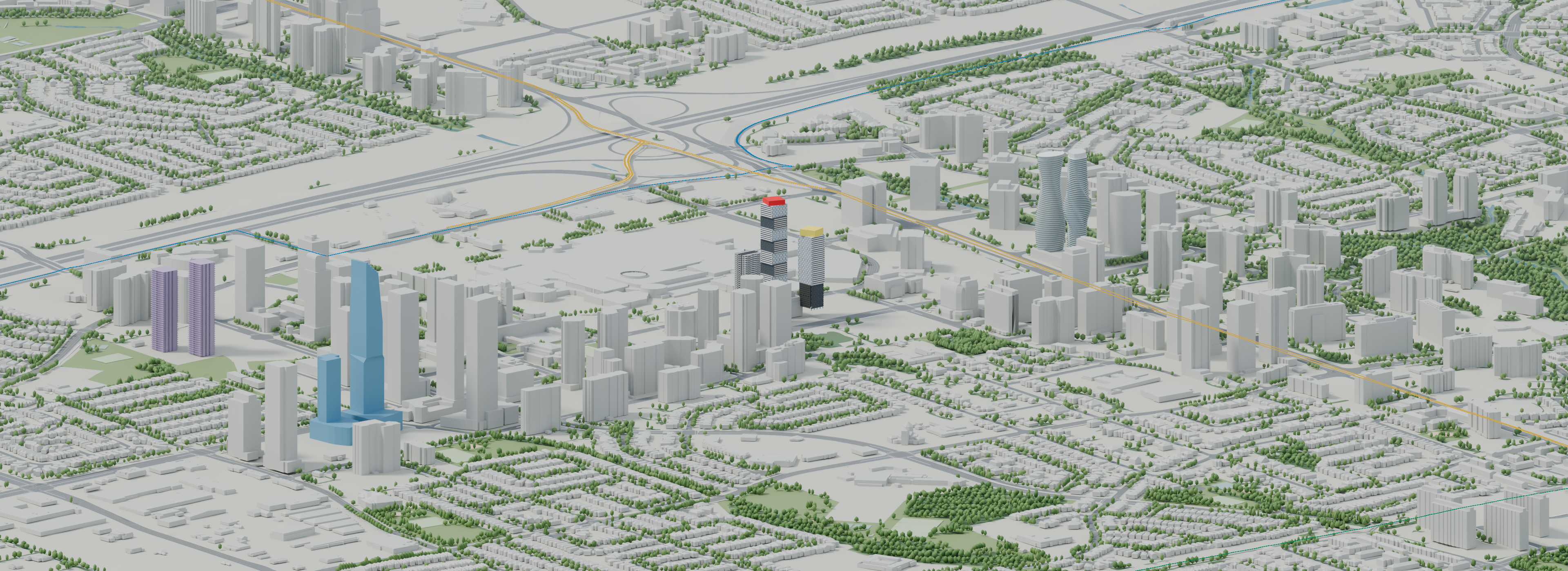 Downtown with construction panorama